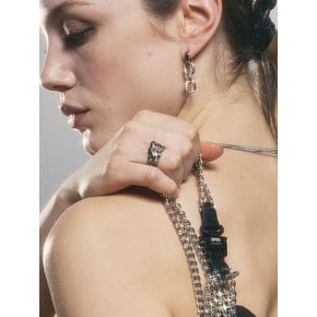 NO.324 [BLACK] GEOMETRY HEART RING