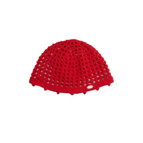 No.232 / Lily Punching Short Beanie _ Red