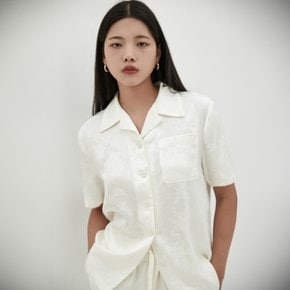 Open-Collar Half Sleeve Shirt - White