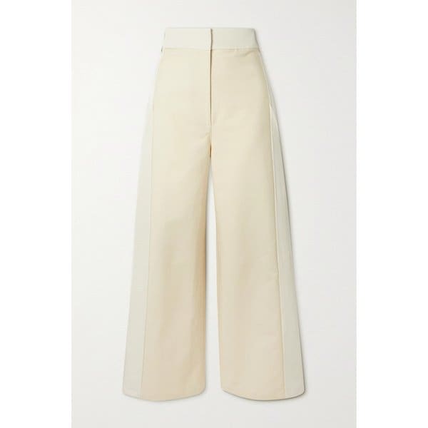 케이트 Leon Paneled Cotton Straight-leg Pants 오프 화이트 46376663162769925