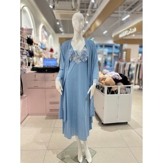 비너스 [여주점] 와코루 러블리한 세미 플로럴 롱 앙상블 로브가운 [WGN2081A] BU