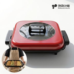 [E] 키친아트 대형 다이아몬드코팅 사각 명절 잔치팬 전기그릴 KPP-2740
