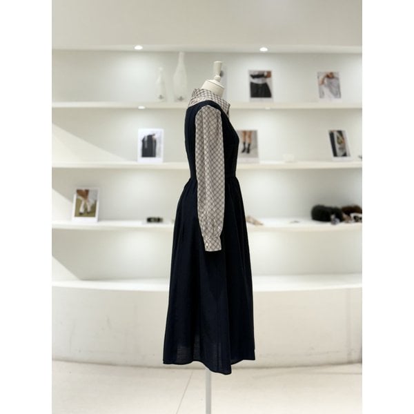 [여주점] 여성 셔츠 레이어드 롱 원피스 (L261PSE002)