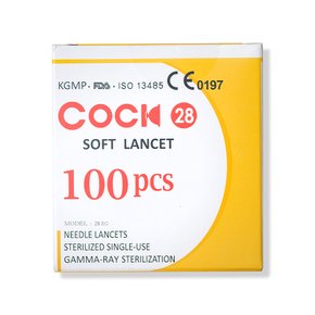 쿡 일회용 수동 소프트 란셋 28G 1박스 총100개입 채혈침