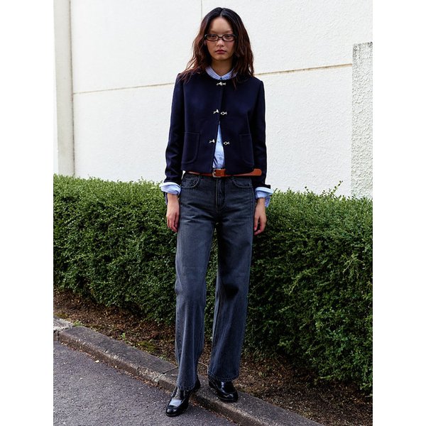 Vintage Washing Semi Wide Denim Pants  Grey (KE4821M542)