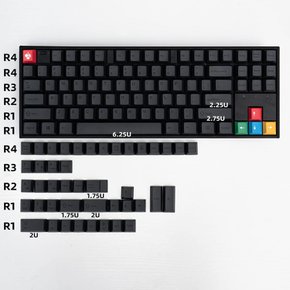 mintcaps PBT 130 Cherry Gateron MX 그레이 키 캡 체리 프로파일 레트로 다이 서브 키 캡 세트