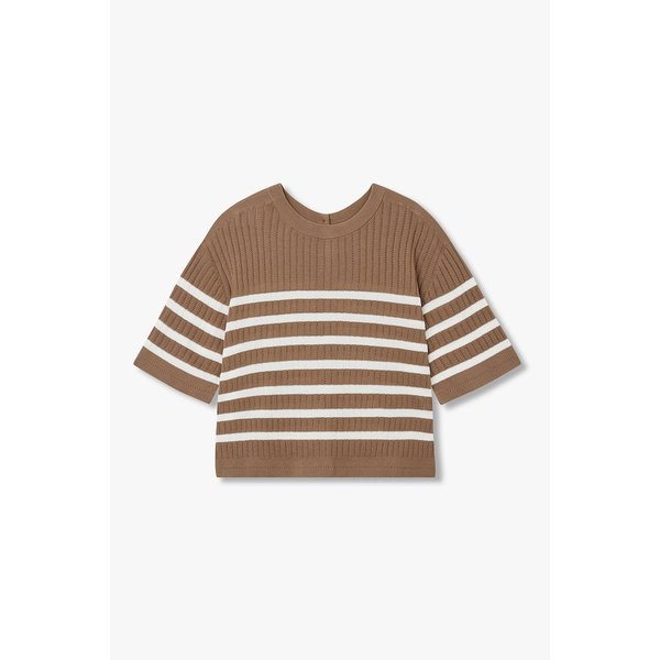 [파주점] 백 버튼 스트라이프 라운드 니트 7126250503