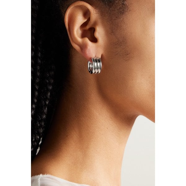록산느 애슐린 트리플 튜브 실버톤 후프 귀걸이 46376663162907549