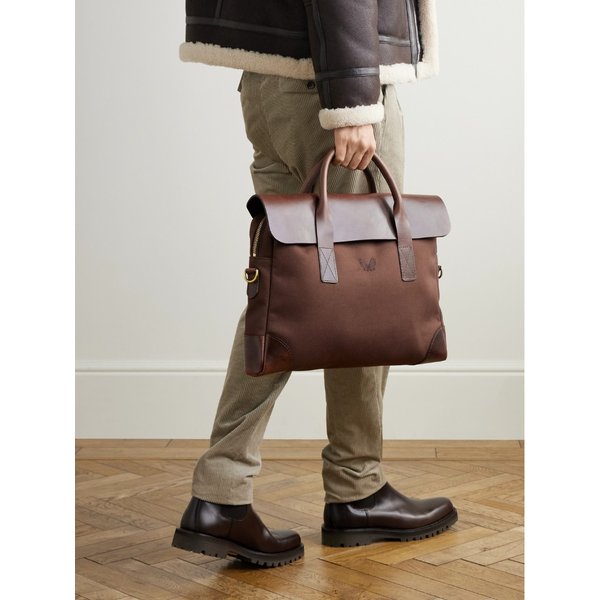 베넷 윈치 코튼 캔버스 풀그레인 가죽 브리프케이스 46376663162948013