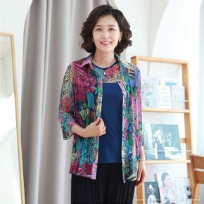 SET3201 꽃가든 망사스판 7부앙상블 세트 가디건세트_P363500448
