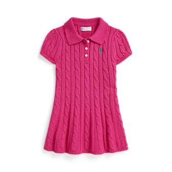 폴로 랄프 로렌 랄프 로렌 베이비 여아 케이블 니트 코튼 폴로 스웨터 드레스(CWPODRSF3D20718650)