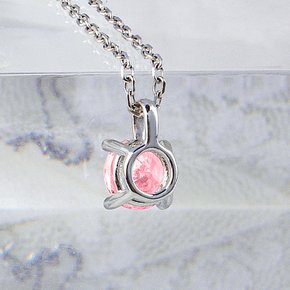 5부 핑크 랩그로운 다이아몬드 목걸이 프로포즈 결혼 기념일 선물 펜던트형