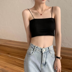 여자 캡내장 데일리 스퀘어 탑 끈나시 LDW-TS5-SSIS481-블랙