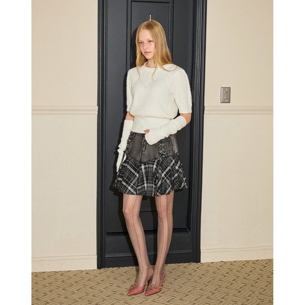 [시흥점] 여성 케이블 반팔 니트&워머 SET (ER4OKH51)