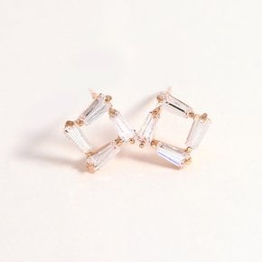 14k 페도라 큐빅 금 귀걸이