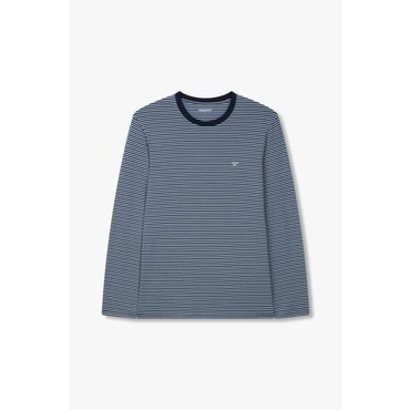 EMPORIO ARMANI 남성 스트라이프 패턴 라운지 티셔츠(0814336006)