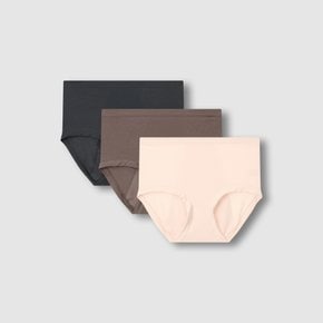 여 모달 위생 힙허거 팬티 3매 (BEIGE/ CHARCOAL/ BLACK)