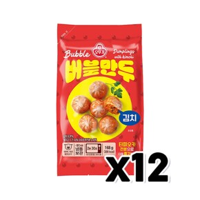 오뚜기 김치버블만두 간편조리 즉석만두 168g x 12개