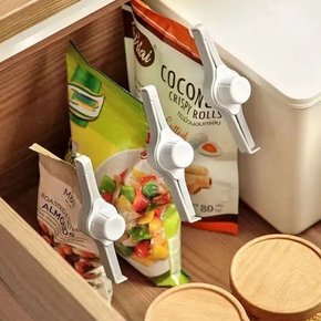 주방용품 밀봉클립 과장봉지 밀봉클립 캡 씨리얼 주방 보관 3개세트