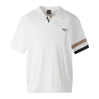 BOSS GOLF [GIFT 100% 증정] 3 COLOR 카라넥 반팔 니트 MAN WHITE