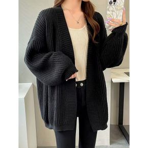 브이넥 숄 롱 꽈배기 니트 가디건 나베스_P378333097