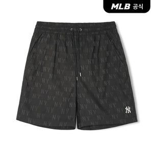 MLB [코리아공식]클래식 모노그램 자가드 5부 반바지 NY (Black)