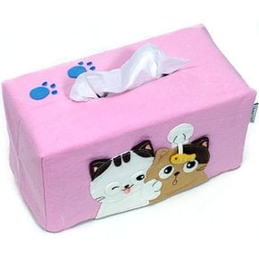 핸드메이드 고양이 캐릭터 티슈 커버 / 두루마리 / 케이스 / 천연염색  / 도모꼬 T0077 타마시로 미지애코