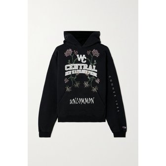 CONNER IVES 코너 아이브스 크리스탈 장식 프린트 코튼 저지 후드 티셔츠 1647597317647711