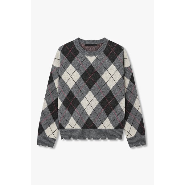 라쿤 울 블렌드 아가일 풀오버 7115450Y06172