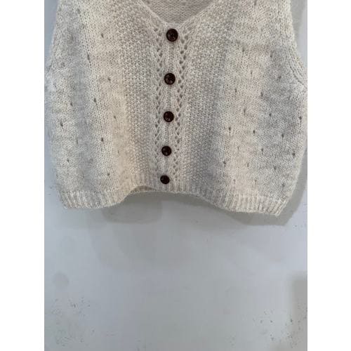 1 + 1/프리사이즈 도소 펀칭 단추 딥 브이넥 뷔스티에 니트 조끼 3color