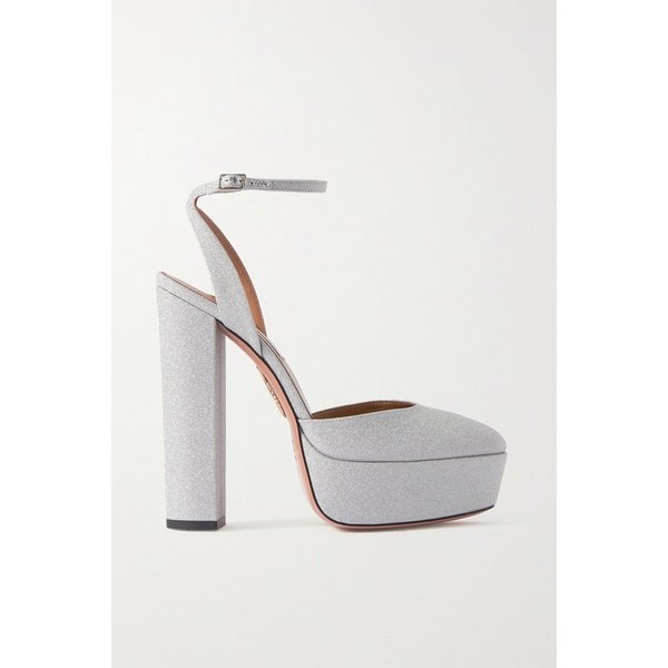 소 하이 플래토 글리터 가죽 플랫폼 펌프스 140mm 실버 1647597309779001