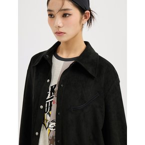 [Atelier] Suede Shirt Blouse (black)_LFSAW24900BKX