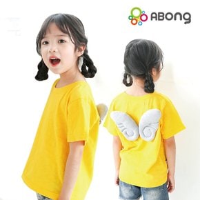 유아 아동 엔젤 천사 날개 티셔츠 옐로우 키즈 반팔티 아동복 유아옷 초등학생옷 어린이집등원룩