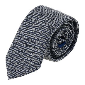 [페라가모]남성 간치니 실크 자카드 타이 35 0942 F NAVY/AVORI 0768408 /1