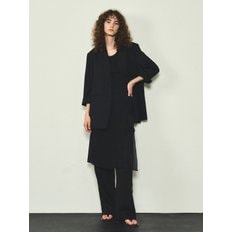 Linen Collarless Jacket_CTO118(Black)