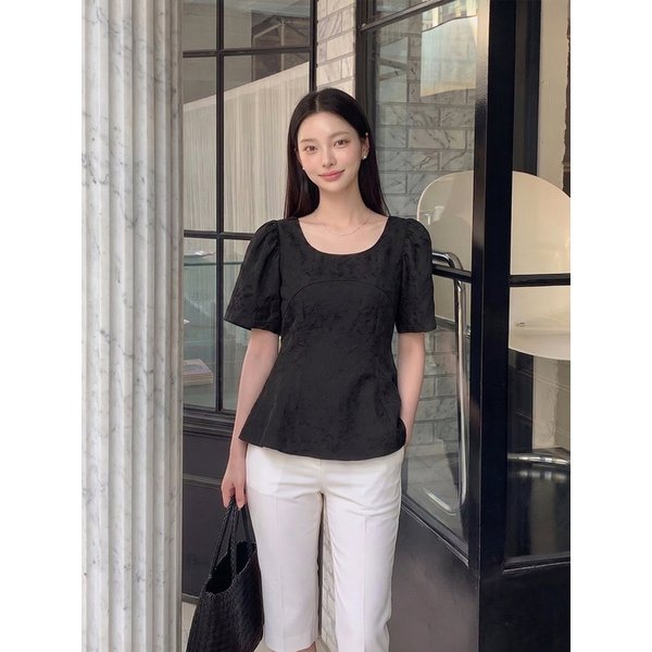 MUSE FLARE BLOUSE BLACK 뮤즈 플레어 블라우스 블랙