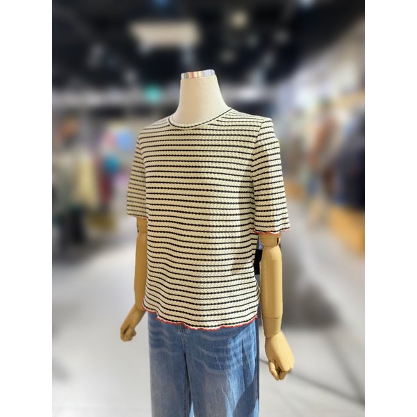 [여주점] 스트라이프 짜임 니팅 티셔츠 (BATSA6611)