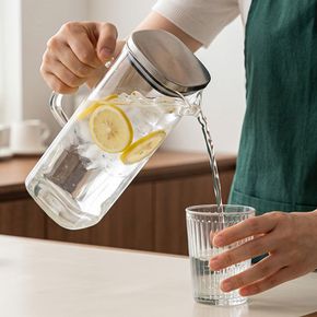 (eTV) 홈카페 식당 건강하고 깔끔한 내열유리 사각 워터저그 물병 1300ml..