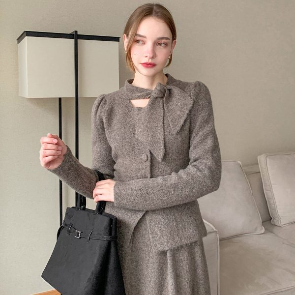 [바스카라] [SET] 아덴 울 블라우스+롱 스커트 셋업 (4colors)-VSET005