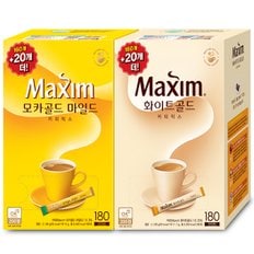  동서 맥심 커피믹스 모카골드 180T+화이트골드 180T 총360T
