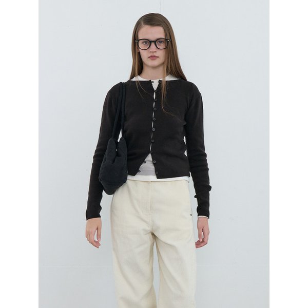 Button Up Knit Top Black