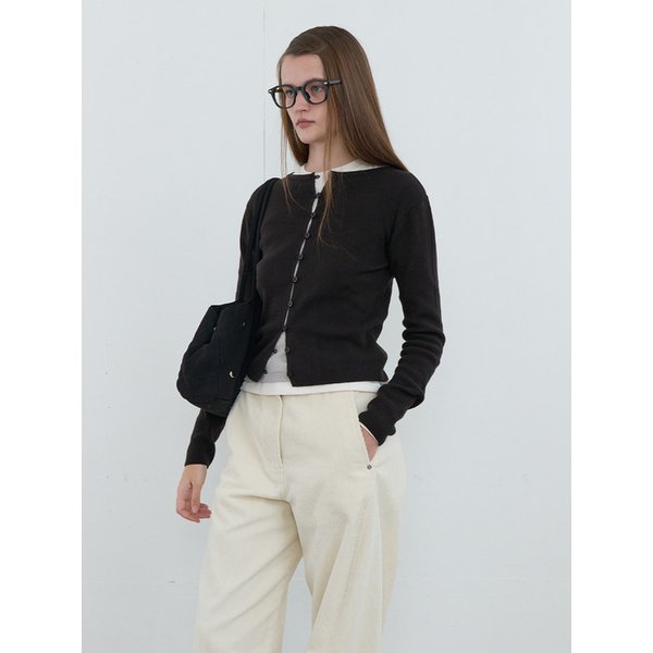 Button Up Knit Top Black