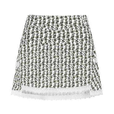 세인트앤드류스 (사은품증정) 25 S/S 여성 별 심볼 레이스 티어드 큐롯 스커트 821E1PC001WH