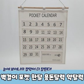 벽걸이 포켓 한달 용돈달력 약달력 (WC40CB4)