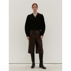 TOF ECO LEATHER BERMUDA PANTS BROWN