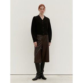 TOF ECO LEATHER BERMUDA PANTS BROWN