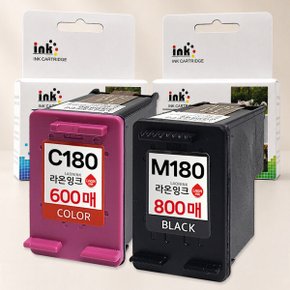 INK-M180 잉크세트 INK-C180 XL SL-J1660 J1663 J1770FW 호환 (검정 800매 / 컬러 600매)