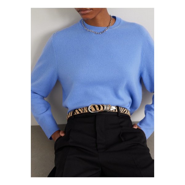 디앙슈 홀리혹 지브라 프린트 카프 헤어 벨트 탠 브라운 46376663162870970