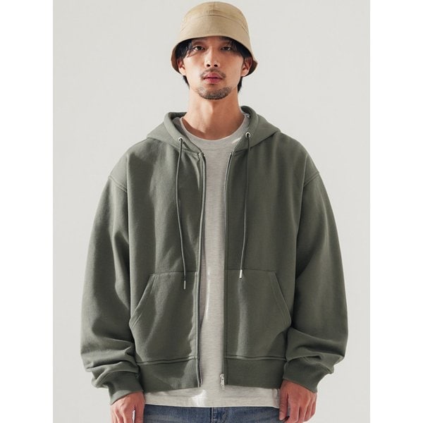 뉴웨이브 크롭 후드집업 더스티카키 SJHD1535