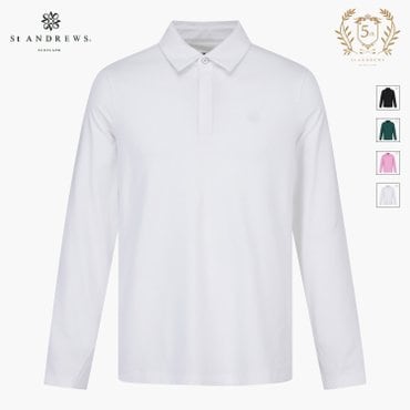 세인트앤드류스 [50%가격인하] 화이트 남성 별 심볼 베이직 카라 긴팔 티셔츠 811C3TO010_WH